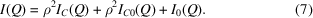 [I(Q) = \rho ^2 I_C (Q) + \rho ^2 I_{C0} (Q) + I_0 (Q).\eqno(7)]