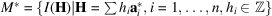 [M^*=\{I({\bf H})|{\bf H}=\sum h_i{\bf a}_i^*, i=1,\ldots, n, h_i \in {\bb Z}\}]
