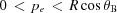 [0 \,\lt \,{p_e} \,\lt\, R\cos \theta_{\rm B}]
