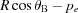 [R\cos \theta_{\rm B} - {p_e}]
