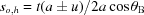 [s_{o,h} = t(a \pm u)/2a\cos \theta _{\rm B}]