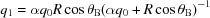 [{q_1} = \alpha {q_0}R\cos \theta_{\rm B}{(\alpha {q_0} + R\cos \theta_{\rm B})^{ - 1}}]