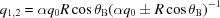 [{q_{1,2}} = \alpha {q_0}R\cos \theta_{\rm B}{(\alpha {q_0} \pm R\cos \theta_{\rm B})^{ - 1}}]