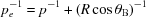 [p_e^{ - 1} = {p^{ - 1}} + {(R\cos \theta_{\rm B})^{ - 1}}]