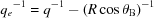 [{q_e}^{ - 1} = {q^{ - 1}} - {(R\cos \theta_{\rm B})^{ - 1}}]