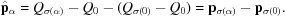 [\hat{\bf p}_\alpha = Q_{\sigma(\alpha)} - Q_0 - (Q_{\sigma(0)} - Q_0) = {\bf p}_{\sigma(\alpha)} - {\bf p}_{\sigma(0)}.]