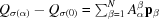 [Q_{\sigma(\alpha)}- Q_{\sigma(0)} = \textstyle\sum_{\beta = 1}^NA_\alpha^\beta{\bf p}_\beta]