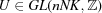 [U \in GL(nNK,{\bb Z})]