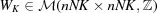 [W_K \in {\cal M} (nNK \times nNK,{\bb Z})]