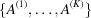 [\{ A^{(1)},\ldots, A^{(K)}\}]