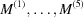 [M^{(1)},\ldots, M^{(5)}]