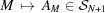 [M \,\mapsto\, A_M \in {\cal S}_{N+1}]