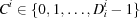 [C^i \in \{0,1,\ldots, D^i_i-1\}]