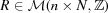 [R \in {\cal M} (n \times N,{\bb Z})]