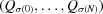 [(Q_{\sigma(0)}, \ldots, Q_{\sigma(N)})]