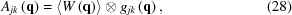 [{A_{jk}}\left({\bf{q}} \right) = \left\langle {W\left({\bf{q}} \right)} \right\rangle \otimes {g_{jk}}\left({\bf{q}} \right), \eqno (28)]