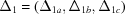 [{\Delta _1} = \left({{\Delta _{1a}},{\Delta _{1b}},{\Delta _{1c}}} \right)]