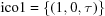 [{\rm ico}1 = \{(1,0,\tau)\}]