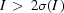 [I \, \gt\, 2 \sigma (I\,)]