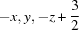 [-x, y, -z+{\script{3\over 2}}]