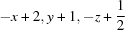 [-x+2, y+1, -z+{\script{1\over 2}}]