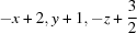 [-x+2, y+1, -z+{\script{3\over 2}}]