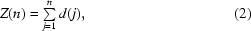 [Z (n ) = \textstyle\sum\limits_{j = 1}^n d(j) ,\eqno (2)]