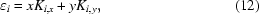 [\varepsilon _i = xK_{i,x} + yK_{i,y} , \eqno(12)]