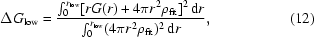 [\Delta G_{\rm low} = {\int_0^{r_{\rm low}} [r G(r) + 4\pi r^2\rho_{\rm fit}]^2\,{\rm d}r\over \int_0^{r_{\rm low}} (4\pi r^2\rho_{\rm fit})^2\,{\rm d}r}, \eqno(12)]