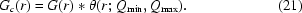 [{G_{{c}}(r)} = G(r) * \theta(r\semi\, {Q_{{\rm min}}},{Q_{{\rm max}}}).\eqno(21)]