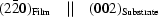 [(2\bar{2}0)_{\rm Film}\quad ||\quad (002)_{\rm Substrate}]