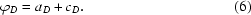 [\varphi_{D} = a_{D} + c_{D} .\eqno (6)]
