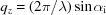 [q_z = (2\pi/\lambda) \sin \alpha_{\rm i}]
