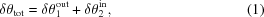 [\delta {\theta _{\rm tot}} = \delta \theta _1^{\rm out} + \delta \theta _2^{\rm in}, \eqno(1)]