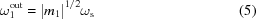 [\omega _1^{\rm out} = {\left| {{m_1}} \right|}^{1/2} {\omega _{\rm s}} \eqno(5)]