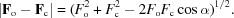 [|{\bf F}_{\rm o} - {\bf F}_{\rm c}| = (F_{\rm o}^{2} + F_{\rm c}^{2} -2 F_{\rm o}F_{\rm c}\cos \alpha)^{1/2}.]