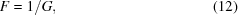 [F = {{1}/{G}}, \eqno(12)]