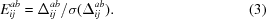 [{{E}_{ij}^{ab}} = {\Delta_{ij}^{ab}} / {\sigma(\Delta_{ij}^{ab})}. \eqno(3)]