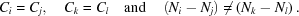 [C_i = C_j, \quad C_k = C_l \quad {\rm and} \quad \left(N_i-N_j\right)\ne\left(N_k-N_l\right).]