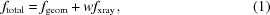 [f_{\rm total} = f_{\rm geom} + wf_{\rm xray}, \eqno (1)]