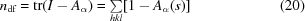 [n_{\rm df} = {\rm tr}(I-A_{\alpha}) = \textstyle \sum \limits_{hkl} [1-A_{\alpha}(s)] \eqno (20)]