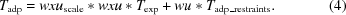 [T_{\rm adp} = wxu_{\rm scale} * wxu * T_{\rm exp} + wu * T_{\rm adp\_restraints}. \eqno (4)]