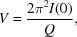 [V = {{{2\pi }^{2} I(0)}\over{Q}}, ]