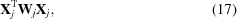 [{\bf X}_{j}^{\rm T}{\bf W}_{j}{\bf X}_{j}, \eqno (17)]
