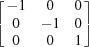 [\left[\matrix{-1&0&0\cr 0&-1&0\cr 0&0&1}\right]]