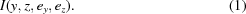 [I(y,z,e_y,e_z). \eqno(1)]