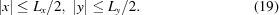[ |x| \le L_x/2,\,\, |y| \le L_y/2. \eqno(19)]