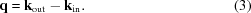 [{\bf q} = {\bf k}_{\rm out} - {\bf k}_{\rm in}. \eqno(3)]