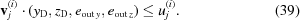 [{\bf v}_j^{(i)}\cdot (y_{\rm D},z_{\rm D},e_{{\rm out}\,y},e_{{\rm out}\,z}) \le u_j^{(i)}. \eqno(39)]