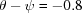 [\theta - \psi = - 0.8]